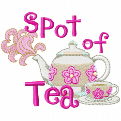 Teapots Embroidery Design 4